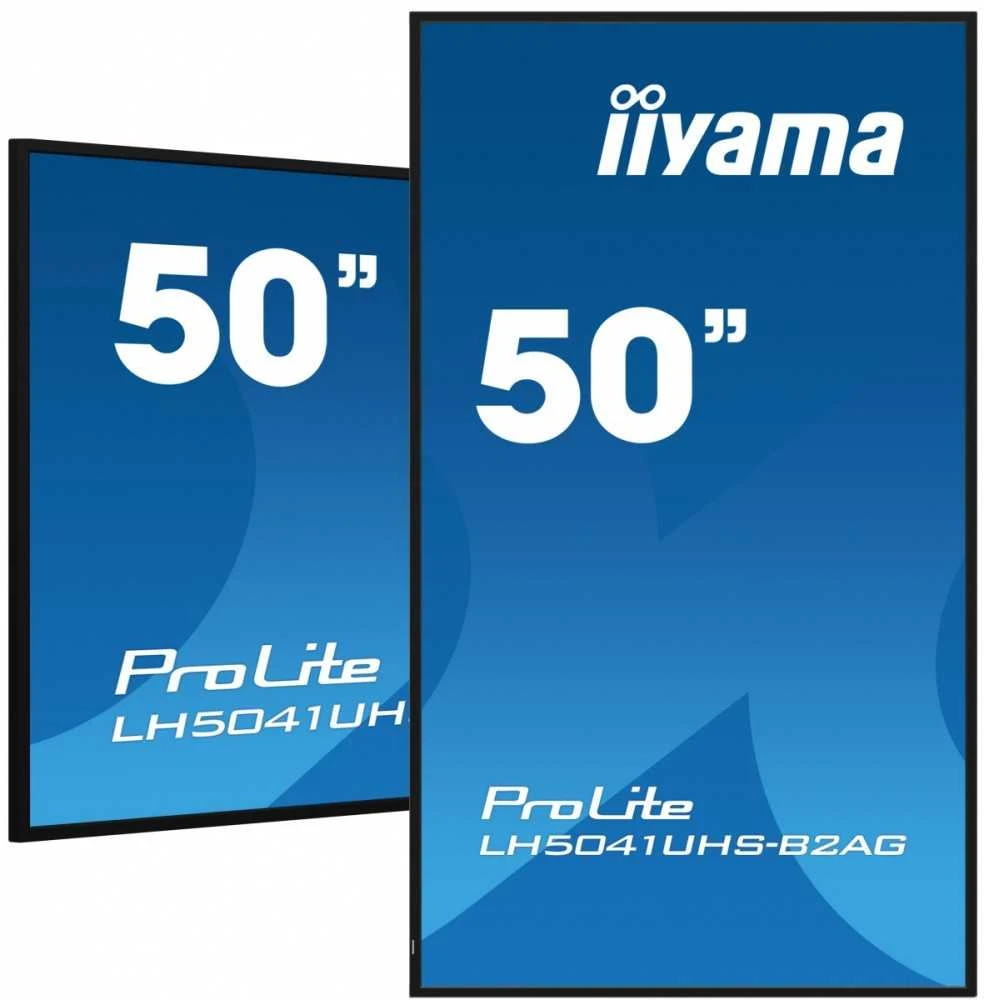 Monitorius IIYAMA LH5041UHS-B2AG 50 colių 3840 x 2160 UHD VA skydelis 500 cd/m2 5000:1 statinis kontrastas 9,5 ms kraštovaizdžio arba portreto režimas