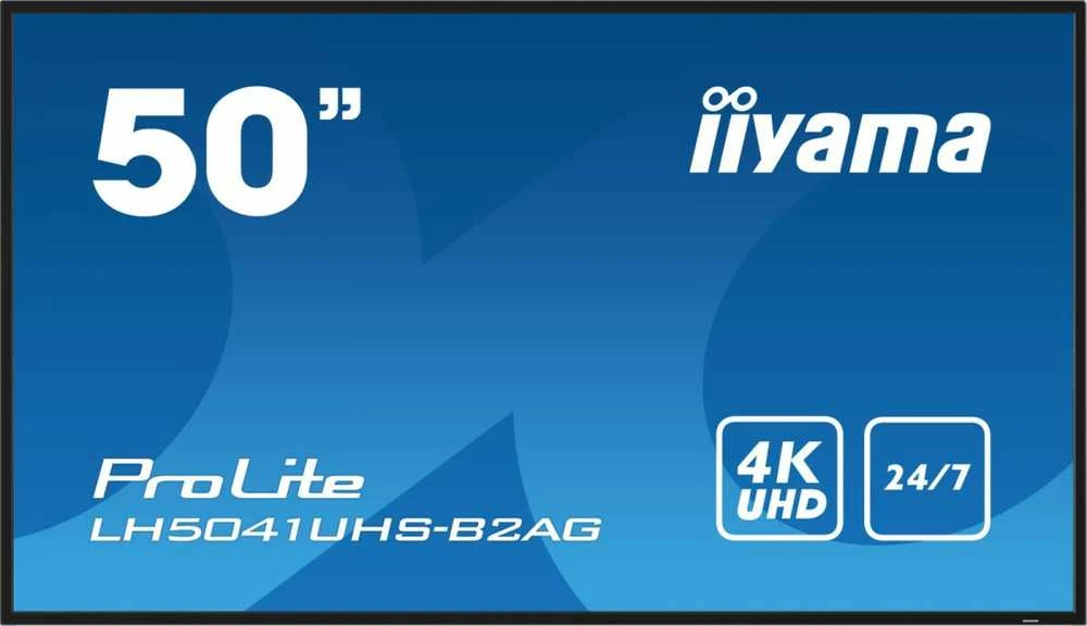 Monitorius IIYAMA LH5041UHS-B2AG 50 colių 3840 x 2160 UHD VA skydelis 500 cd/m2 5000:1 statinis kontrastas 9,5 ms kraštovaizdžio arba portreto režimas