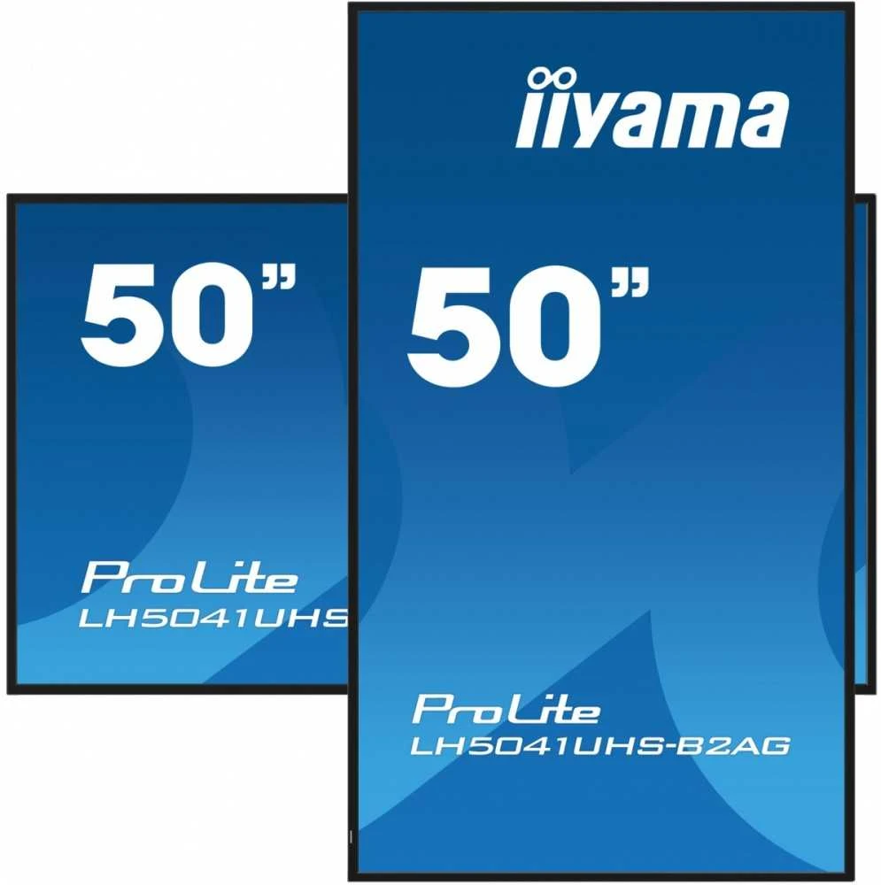 Monitorius IIYAMA LH5041UHS-B2AG 50 colių 3840 x 2160 UHD VA skydelis 500 cd/m2 5000:1 statinis kontrastas 9,5 ms kraštovaizdžio arba portreto režimas