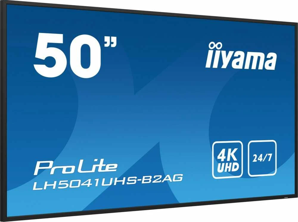 Monitorius IIYAMA LH5041UHS-B2AG 50 colių 3840 x 2160 UHD VA skydelis 500 cd/m2 5000:1 statinis kontrastas 9,5 ms kraštovaizdžio arba portreto režimas