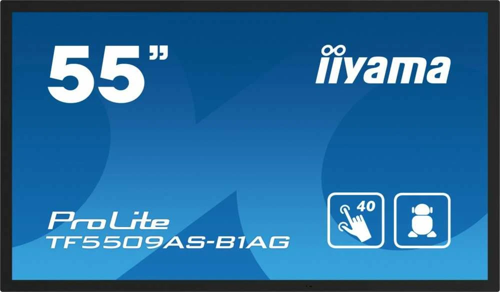 Monitorius iiyama 54,6", 139 cm, IPS LED, 3840 x 2160, 16:9, 5000:1, 8 ms, 40 kontaktinių taškų, HDMI x 2, DP x1, RJ-45