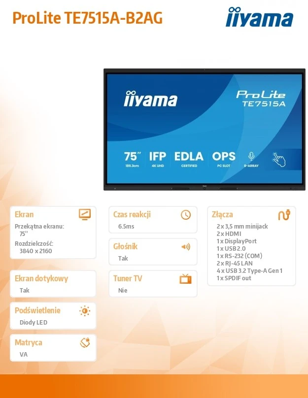 Monitorius iiyama TE7515A-B2AG