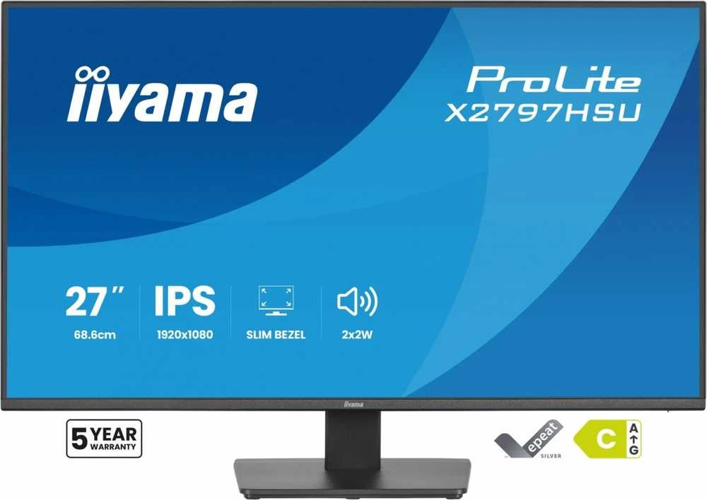 iiyama ProLite X2797HSU-B1 computer monitorius 68.6 cm (27") 1920 x 1080 pikselių Full HD LED Juodas