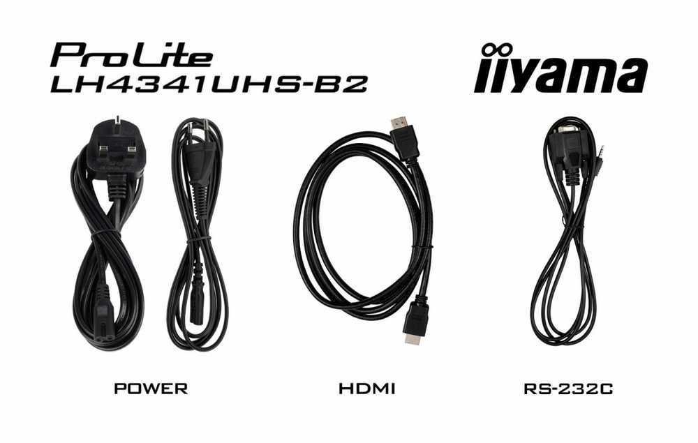 Monitorius IIYAMA LH4341UHS-B2 43 colių 3840x2160 4K UHD IPS skydelis 1precent Haze Landscape ir portreto režimas Garsiakalbiai 2x 10W VGA 3x HDMI 500cd/m2