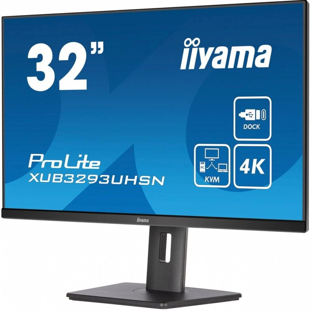 Monitorius Iiyama ProLite XUB3293UHSN-B5, 32" 4K UHD IPS 16:9, 4 ms, matinis, juodas