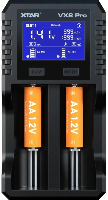 Baterijų Įkroviklis - XTAR VX2 PRO Rinkinys, 2 Kanalai, Li-ion/Ni-MH, Talpos Matavimas