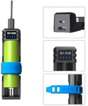Įkroviklis do akumulatorów powerbank usb-c xtar sc1+