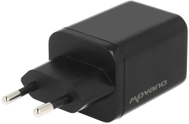 Įkroviklis Movano GaN 65W 2x USB-C PD + USB-A (juodas)