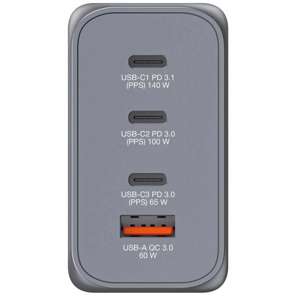 VERBATIM įkroviklis GNC-240 GaN su 4 prievadų 240 W USB oro kondicionieriumi ES / JK / JAV