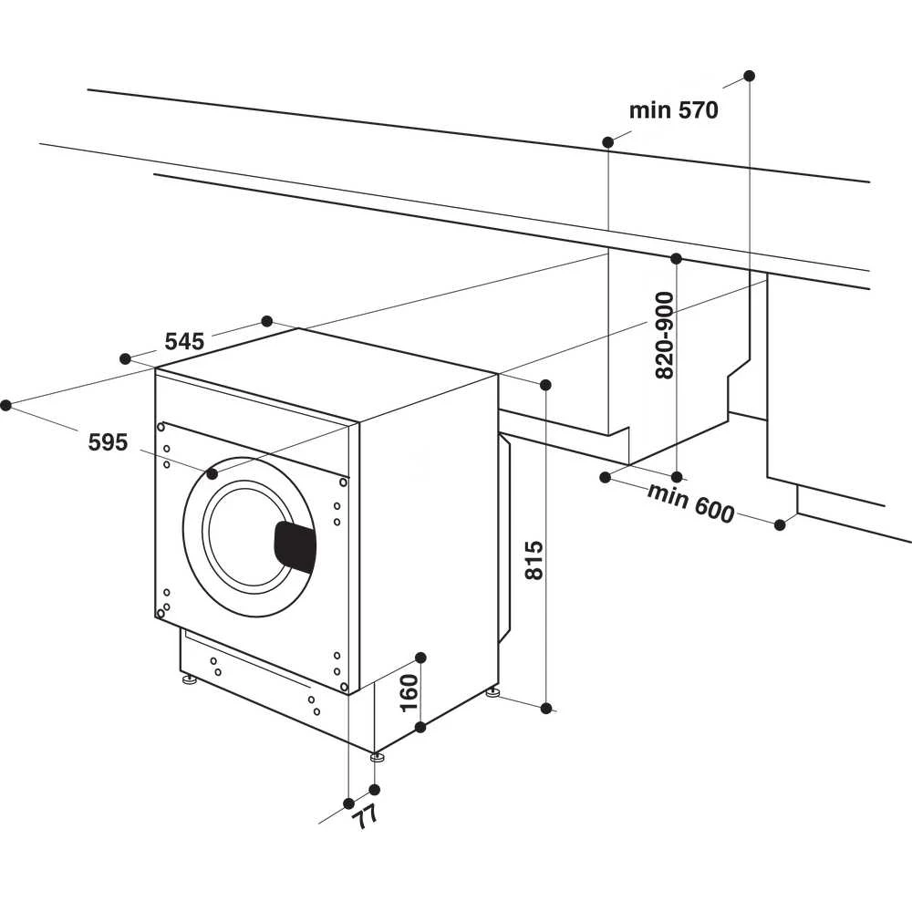 Įmontuojama skalbyklė-džiovyklė Whirlpool BI WDWG 861485 EU