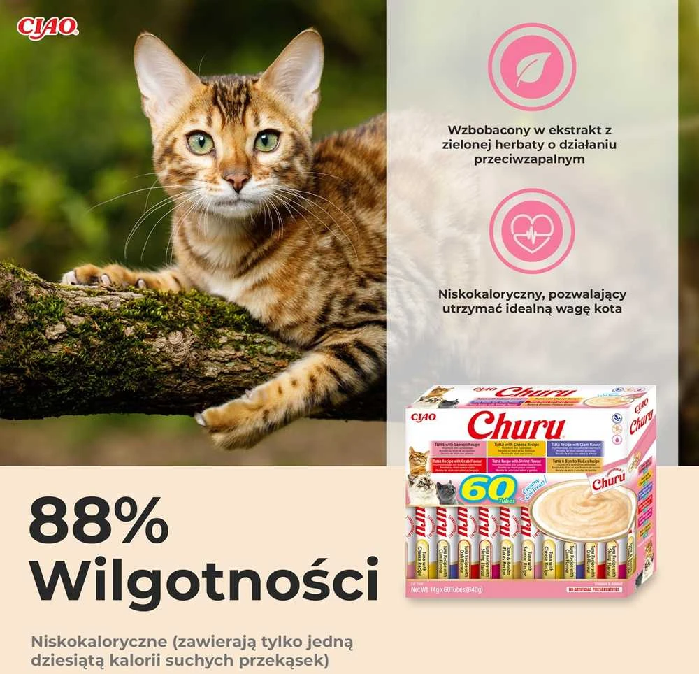 Inaba cat churu veislių tunas - kačių skanėstas 60 x 14 g