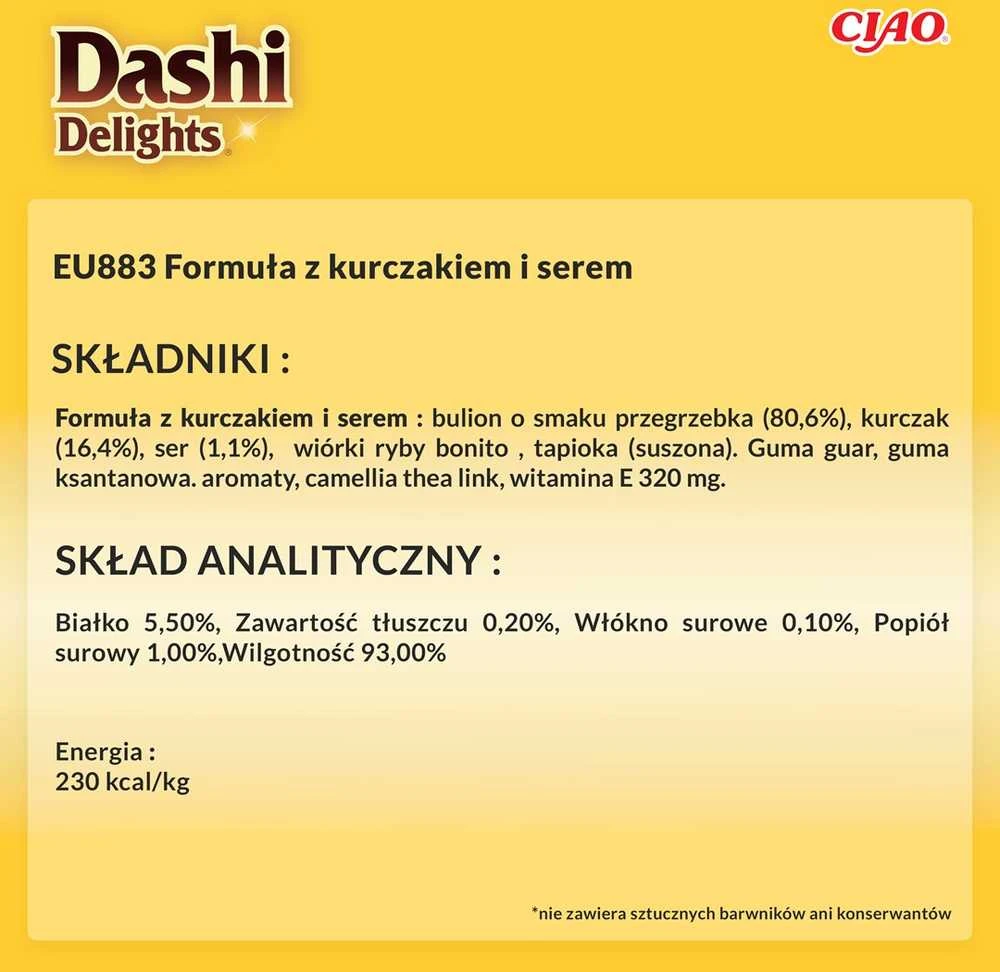 INABA CAT Dashi Delights Silky Broth vištiena su sūriu - skanėstas katėms - 40g