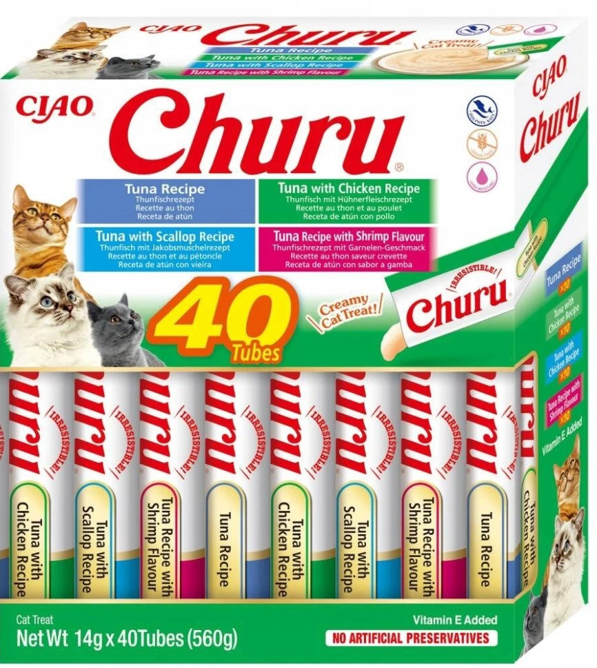INABA CHURU Varietes Tunas Fruit m-kot 40x14 g
