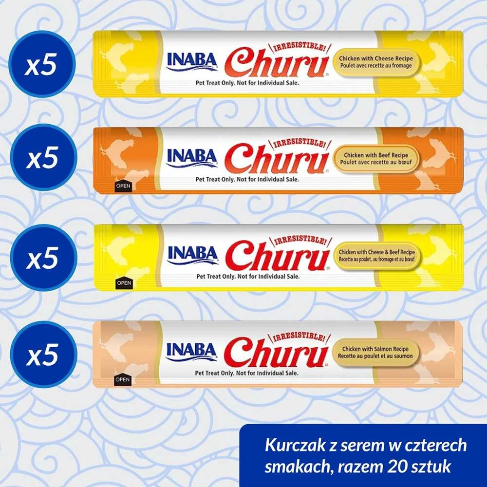 INABA Churu veislės dėžutė vištiena ir jautiena - kačių skanėstai - 20 x 14g