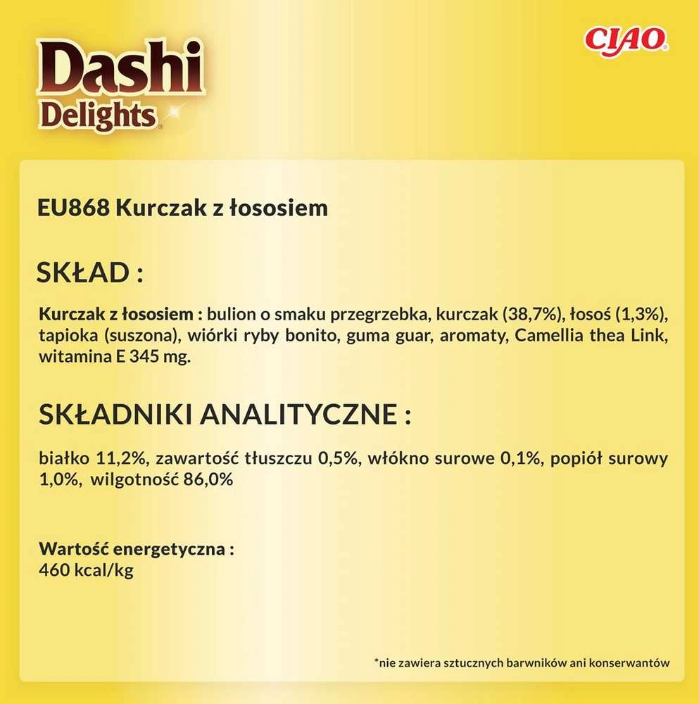 Kačių Skanėstai - Inaba Dashi Delights Vištiena su Lašiša Sultinyje - 70g