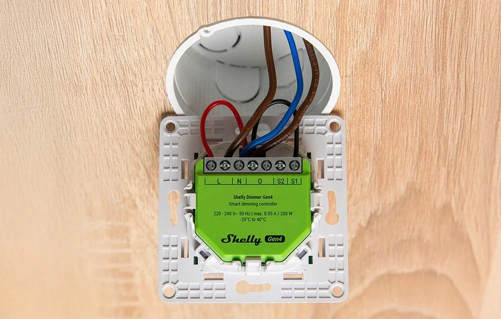 Shelly Dimmer GEN4 Išmanusis 1 kanalo Wi-Fi, Zigbee dimeris