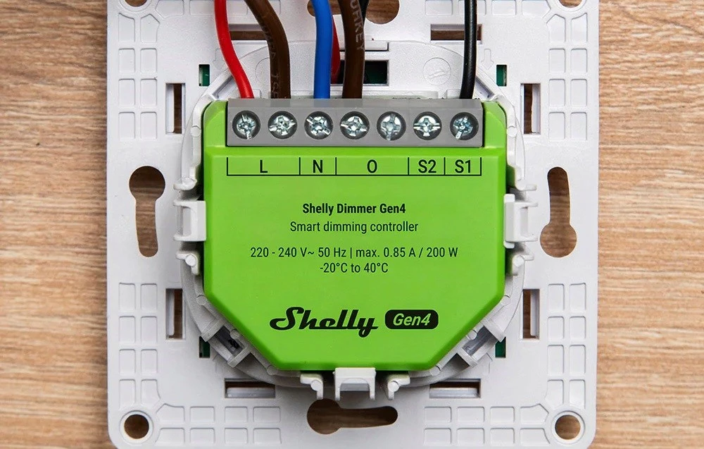 Shelly Dimmer GEN4 Išmanusis 1 kanalo Wi-Fi, Zigbee dimeris