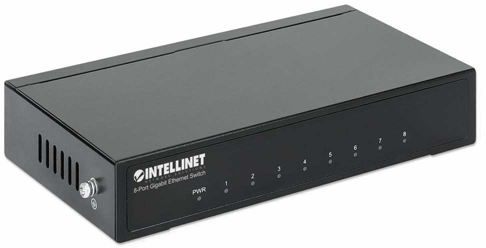 Šakotuvas Intellinet 530347 tinklo komutatorius Gigabit Ethernet (10/100/1000) Juoda