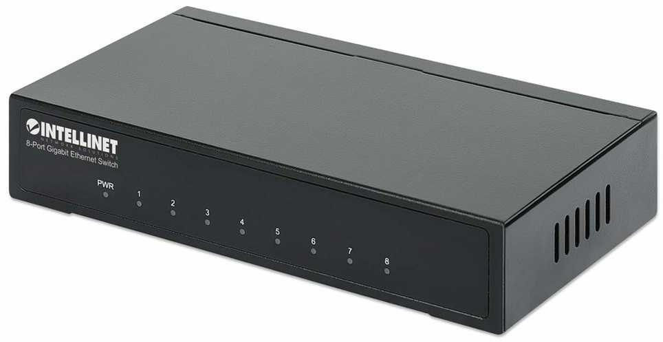 Šakotuvas Intellinet 530347 tinklo komutatorius Gigabit Ethernet (10/100/1000) Juoda