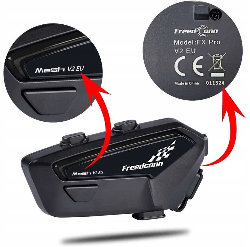 Ausinės Interkom motocyklowy freedconn fx pro v2 eu mesh