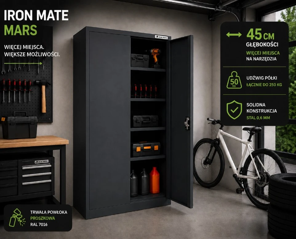 Iron Mate MARS Metal Garage Cabinet 185 x 90 x 45 Anthracite RAL7016
