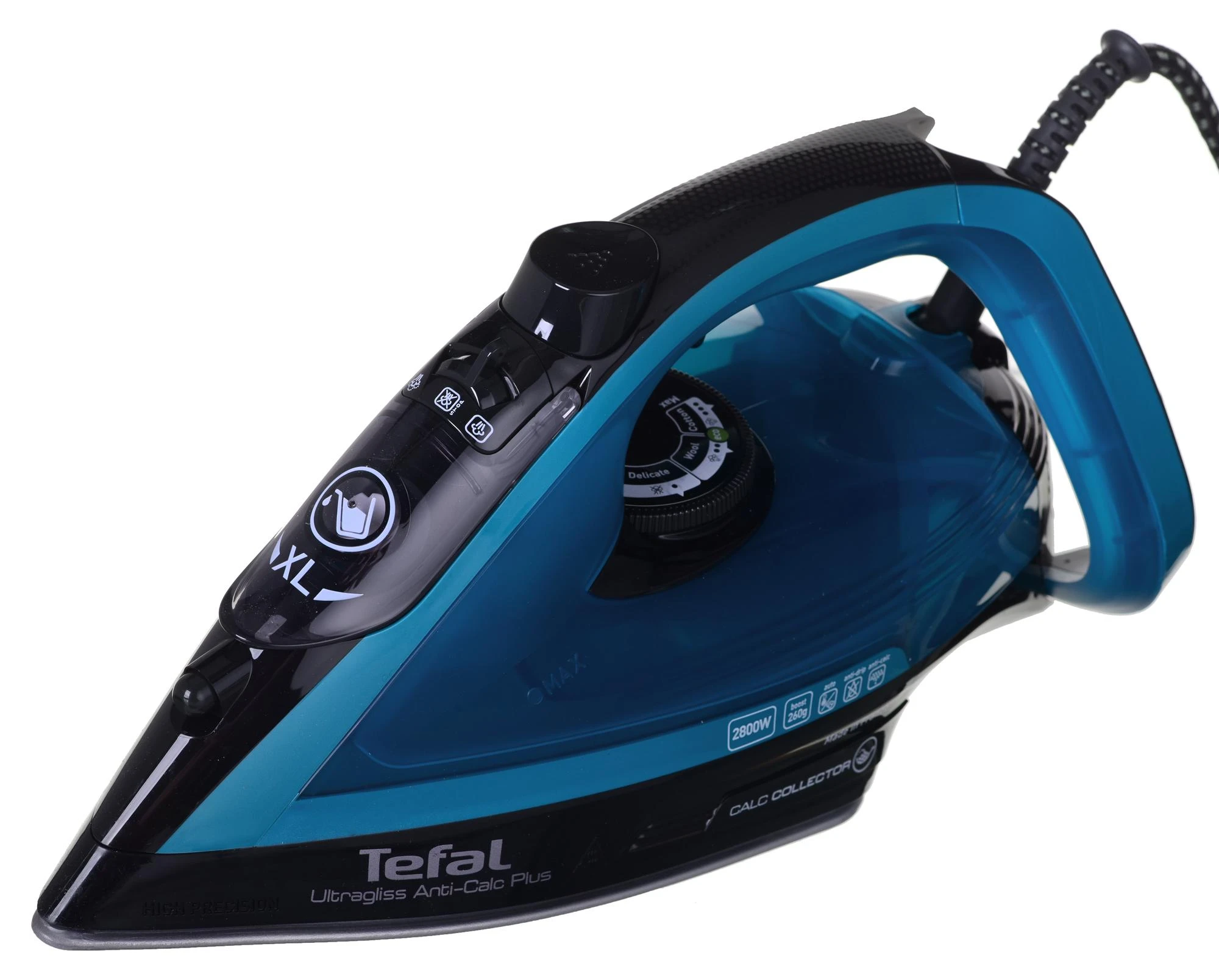 TEFAL | FV6832E0 | Garų lygintuvas | 2800 W | Vanduo tank capacity 270 ml | Continuous steam 50 g/min | Steam boost performance 260 g/min | Juodas/Mėlyna