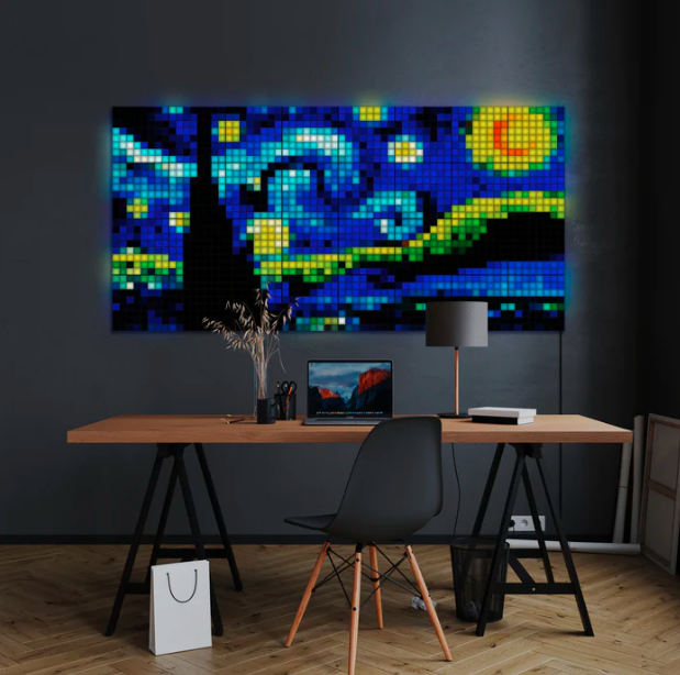 Išmaniosios LED plokštės Twinkly Squares (1 pagrindinė plokštė + 5 prailginimai) RGB, daugiaspalvės
