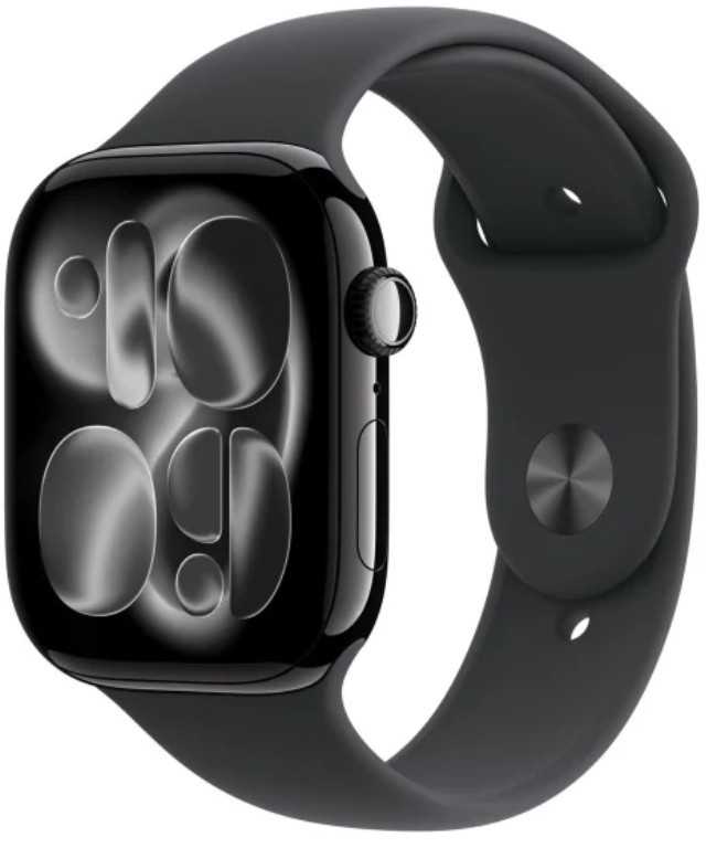 Išmanusis laikrodis Apple Watch series 11 gps + cellular, koperta 46 mm su tytanu w kolorze naturalnym, dirželis sportowy w kolorze górskiej szarości - dydis m/l