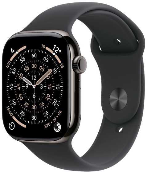 Išmanusis laikrodis Apple Watch 11 GPS + Cellular 46mm Slate Titanium Sport Band S/M Juodas (MFD14MP/A)