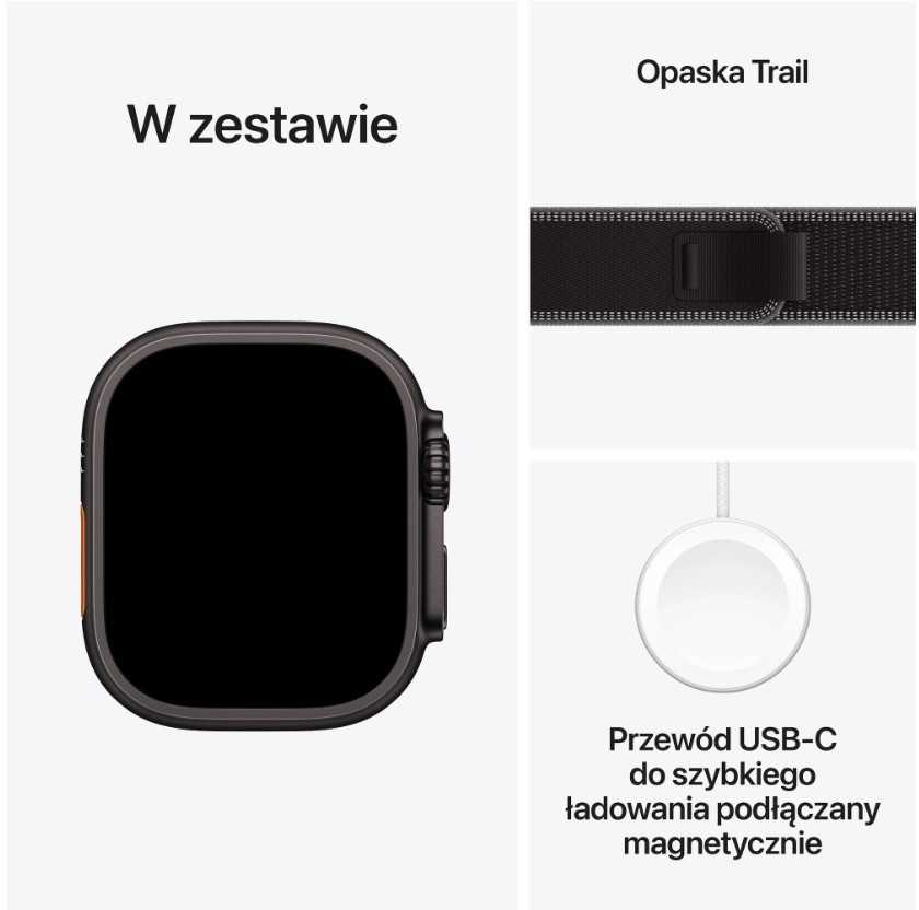 Išmanusis laikrodis Apple „Watch Ultra 3 GPS + Cellular“, 49 mm, juodas titano korpusas | Juodas „Trail Loop“ – S/M