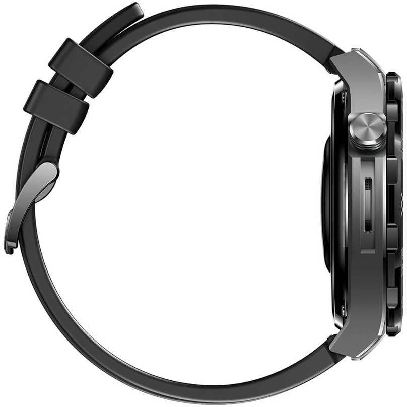 Išmanusis laikrodis Huawei Watch Ultimate Expedition, Sidabrinės ir juodos spalvos korpusas su juodu dirželiu