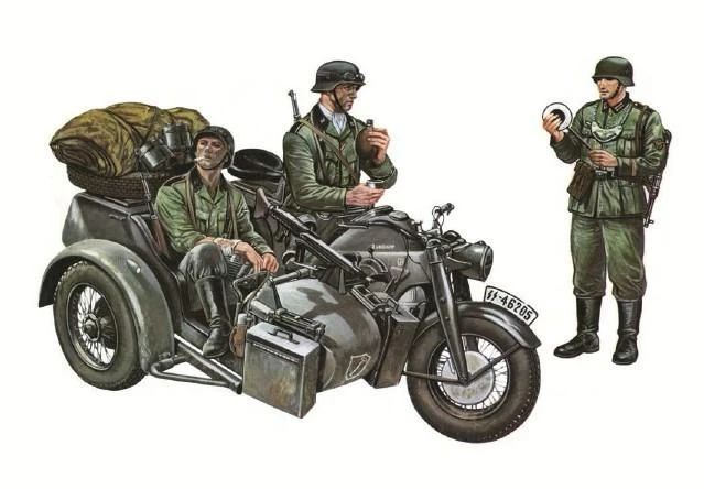 Italeri Zundapp KS750 su priekaba 1/35 plastikinis surenkamas modelis
