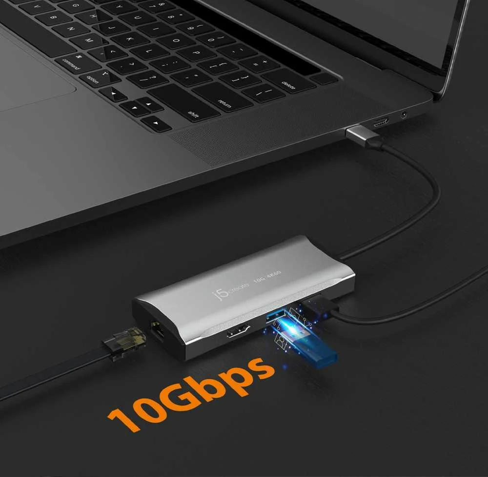 J5create – 4k60 Elite USB-C 10Gbps kelioninis dokas