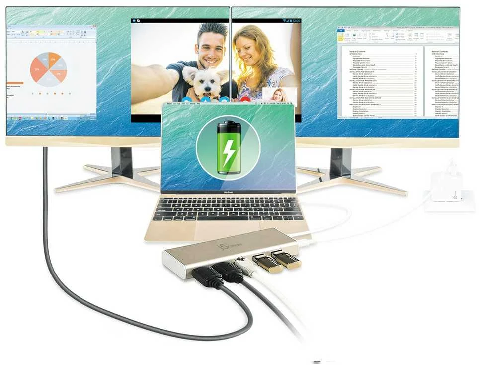 J5 Create J5create – USB-C dvigubas HDMI daugiafunkcis dokas