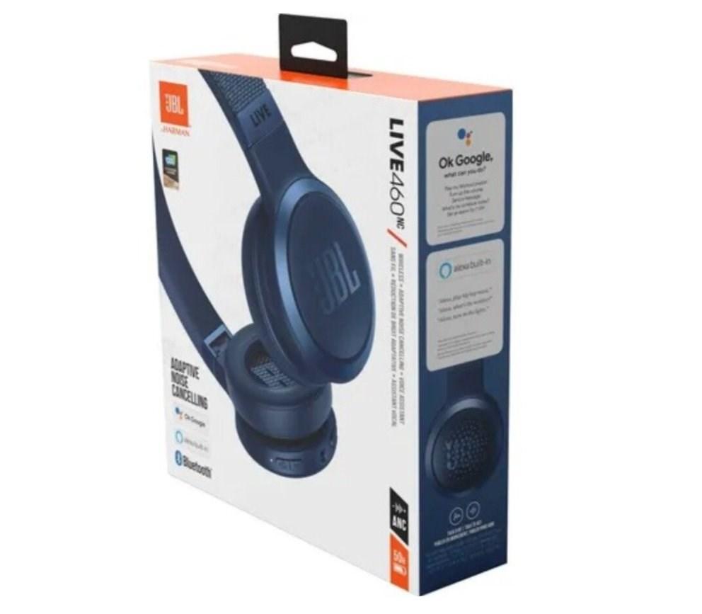 Belaidės Ausinės su aktyviu triukšmo slopinimu JBL Live 460NC, Mėlynos