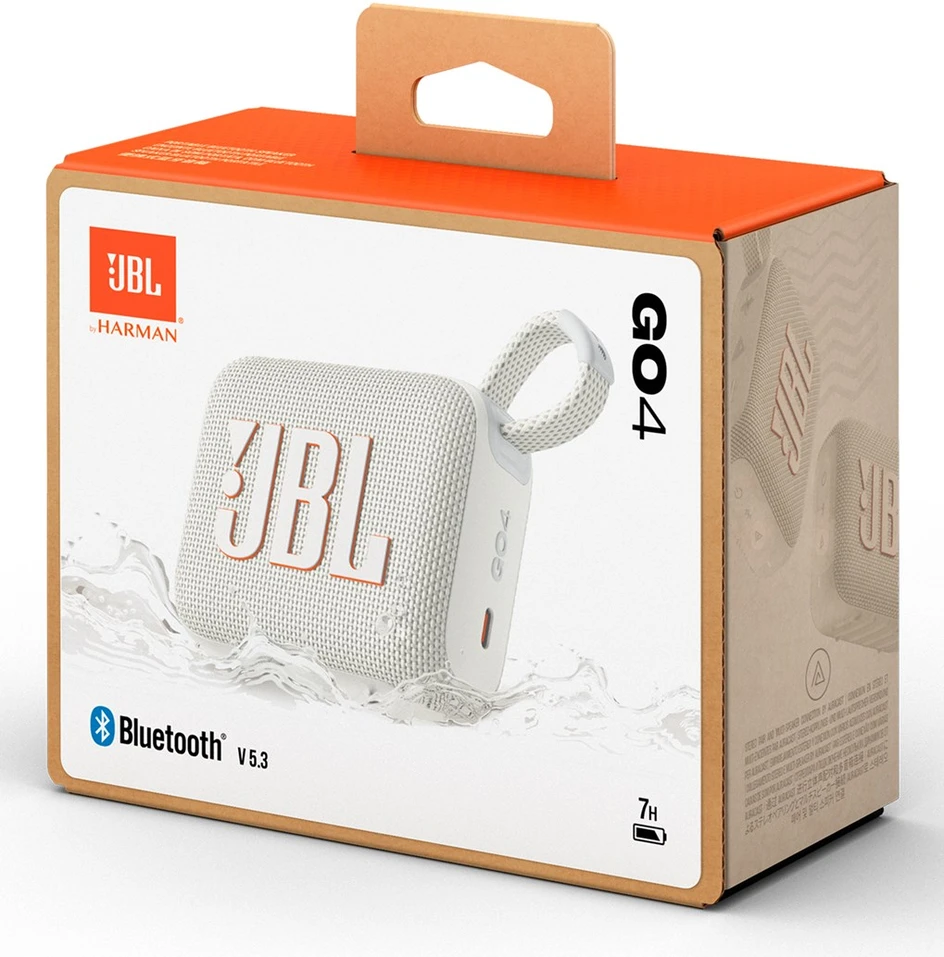 Nešiojama kolonėlė JBL Go 4, Baltos spalvos