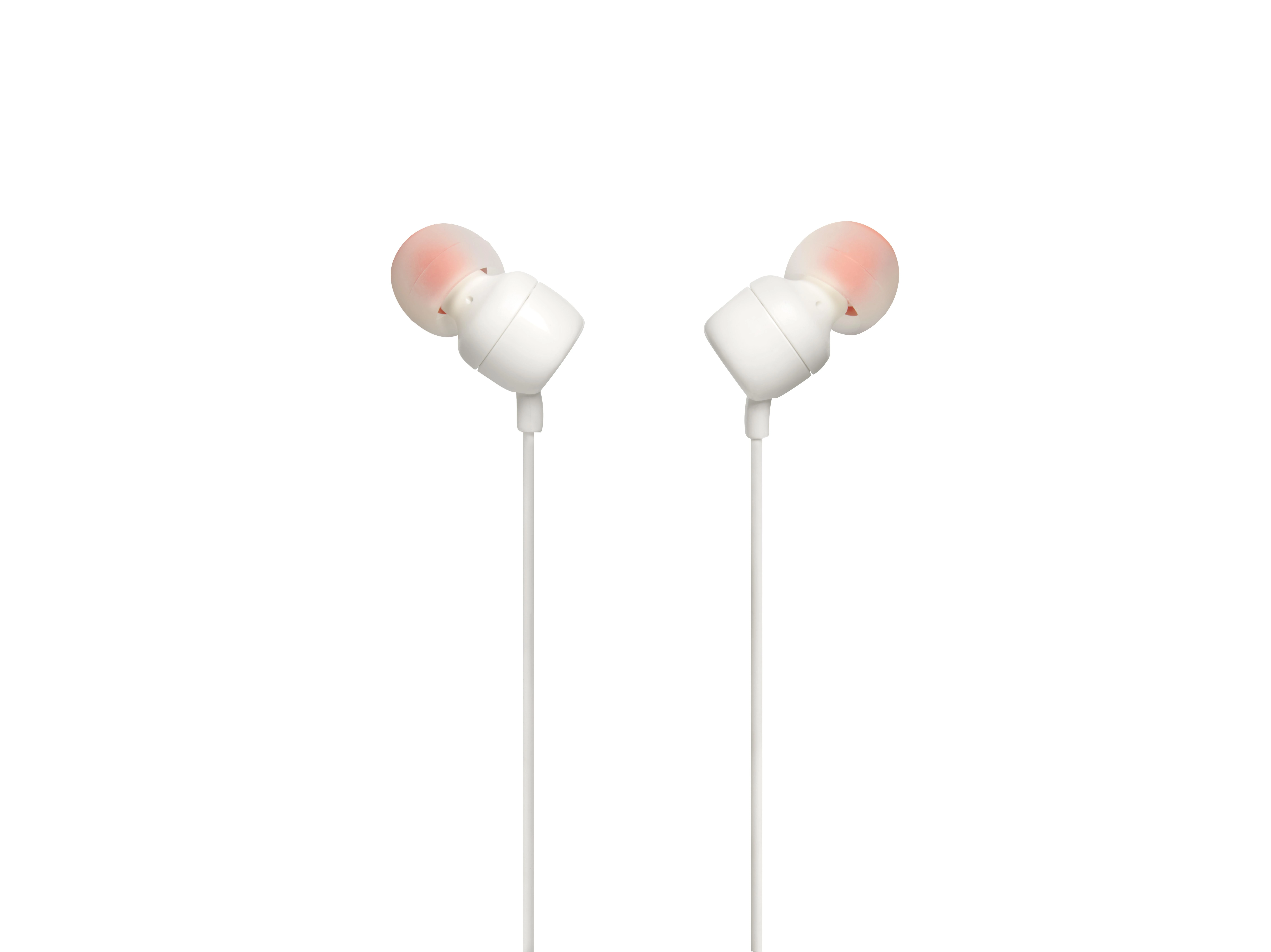 Ausinės JBL TUNE T110 Pure Bass Sound baltos