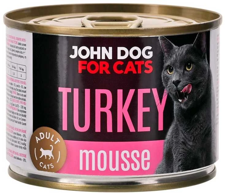 John Dog JD katėms suaugusioms kalakutienos putėsiams konservuotas šlapias ėdalas 200 g