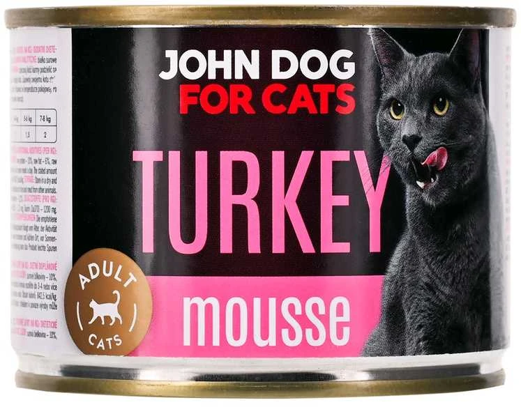 John Dog JD katėms suaugusioms kalakutienos putėsiams konservuotas šlapias ėdalas 200 g