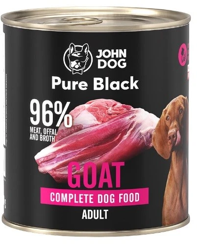 JOHN DOG Pure Juodas Ožkiena – drėgnas ėdalas šunims – 800g