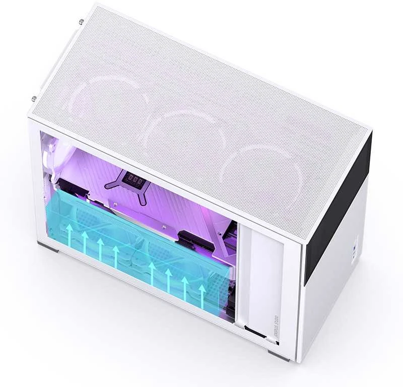 Jonsbo D41 MESH Screen ATX Case, Tempered Glass - baltas