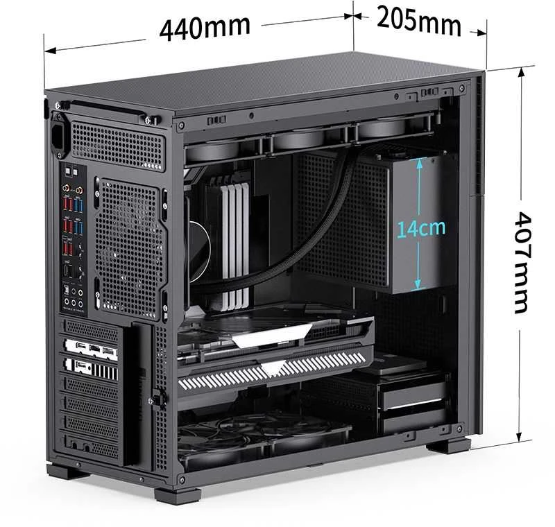 Korpusas Jonsbo D41 MESH Screen ATX, juodas