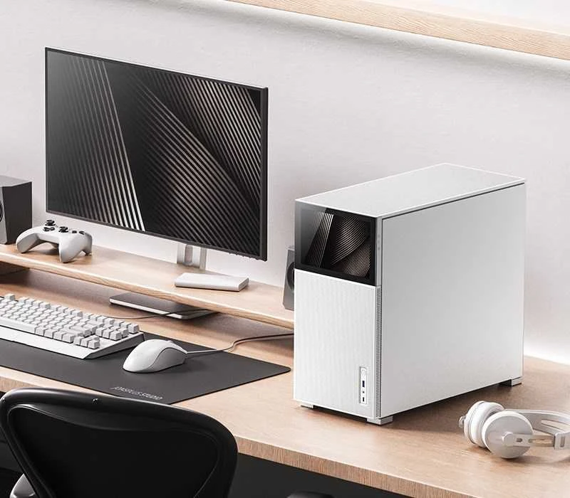 Jonsbo D41 MESH Screen ATX Case, Tempered Glass - baltas