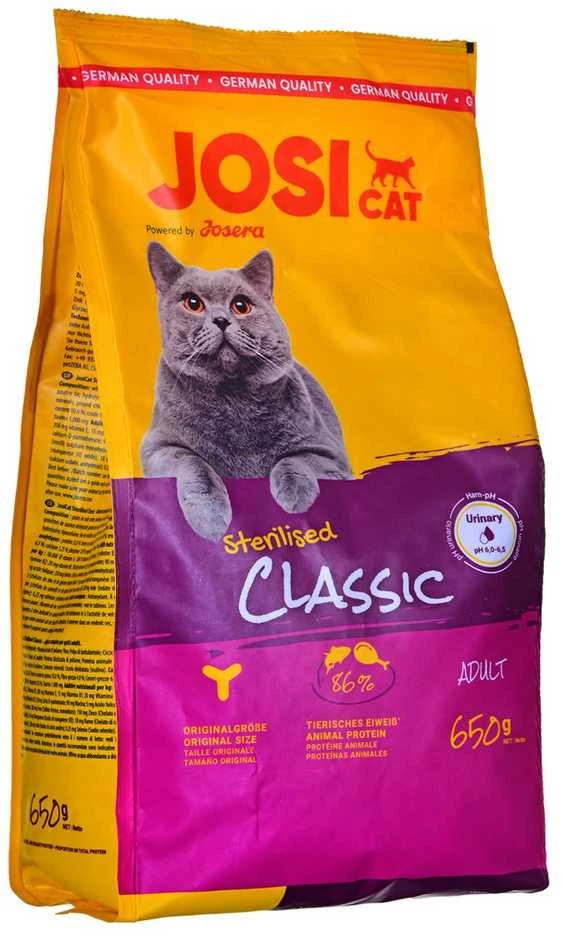 Josera JosiCat Sterilised Classic sausas pašaras katėms, 650 g