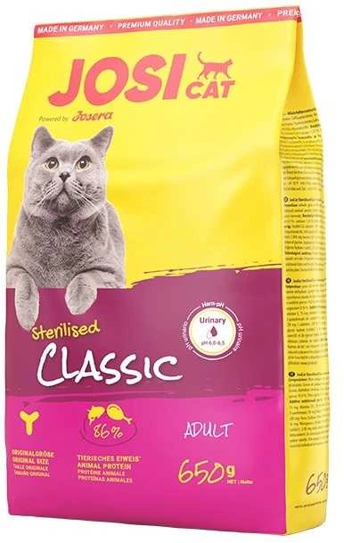 Josera JosiCat Sterilised Classic sausas pašaras katėms, 650 g