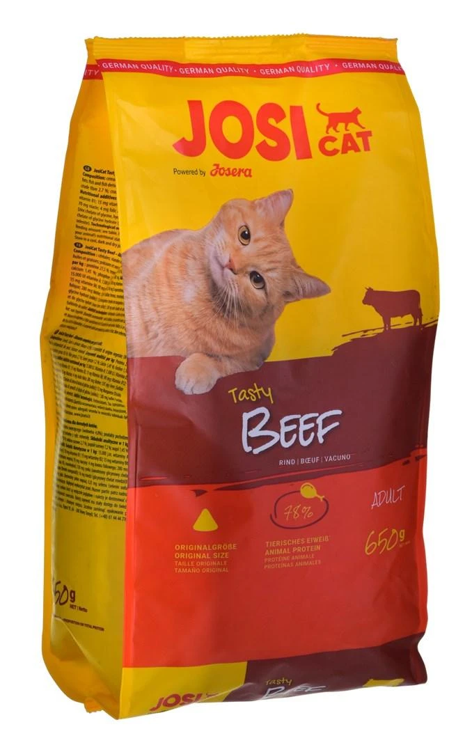 JosiCat Tasty jautiena sausas pašaras katėms su jautiena, 650 g