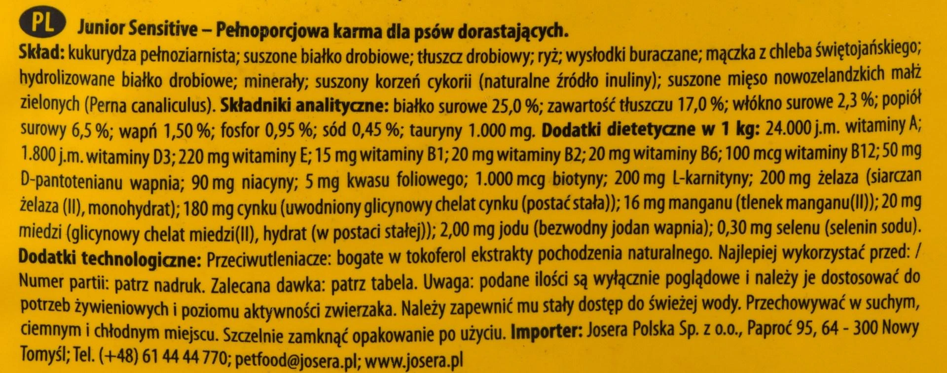 Josera JosiDog Junior Sensitive Visavertis ėdalas jautriems jauniems šunims nuo 8 savaičių amžiaus, 15 kg