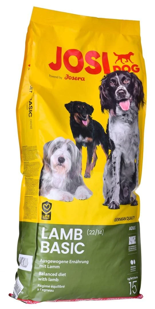 Josera JosiDog Lamb Basic Visavertis ėdalas suaugusiems šunims, 15 kg