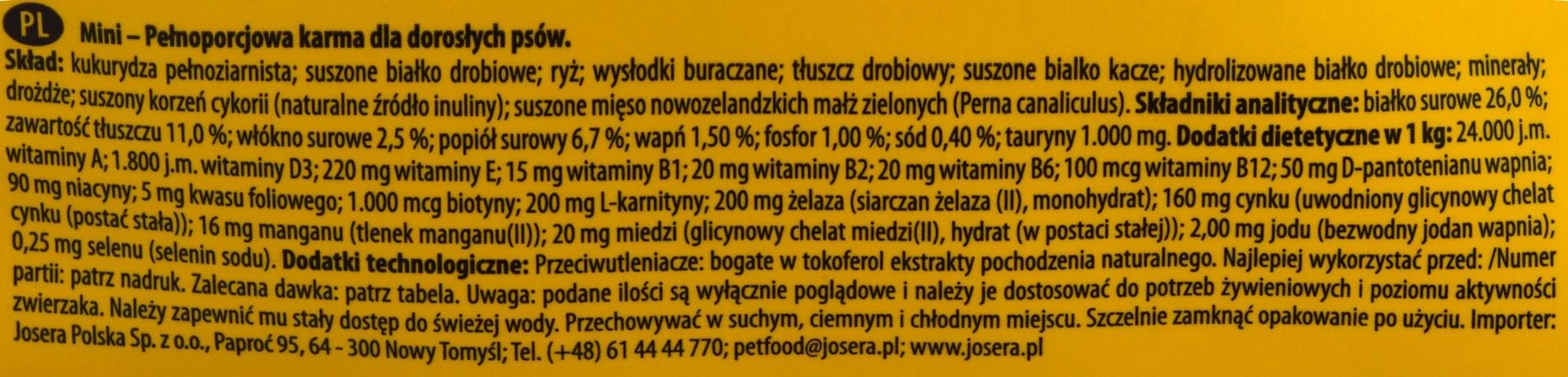 JosiDog Mini Visavertis ėdalas suaugusiems mažų veislių šunims, 10 kg