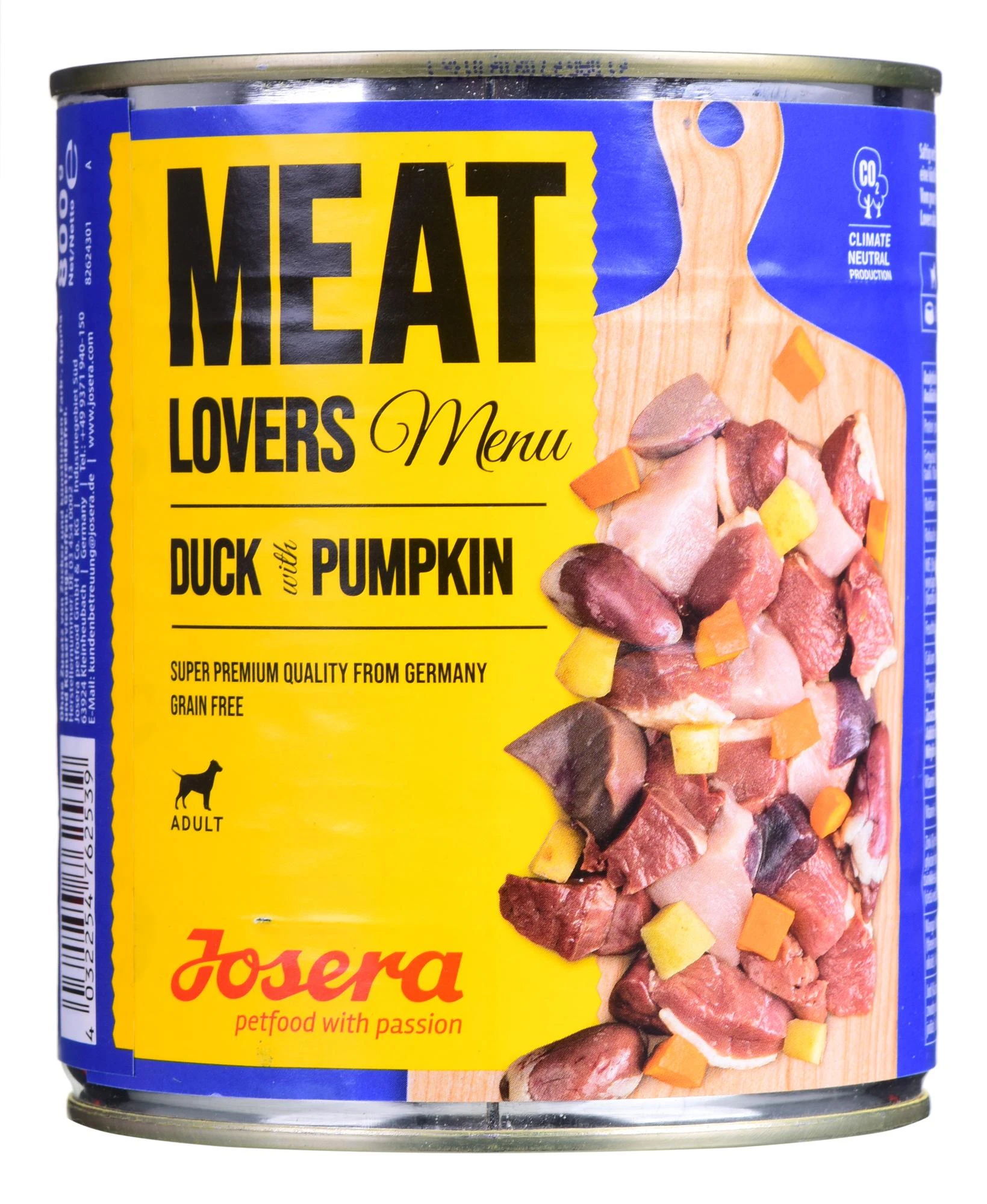 Josera Meat Lovers Menu antiena with moliūgas konservuotas pašaras šunims su antiena ir moliūgais, 800g